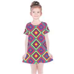 Native American Pattern Kids  Simple Cotton Dress by Valentinaart