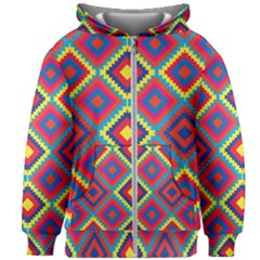 Native American Pattern Kids  Zipper Hoodie Without Drawstring by Valentinaart