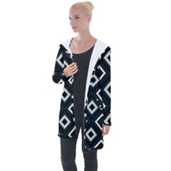 Native American Pattern Longline Hooded Cardigan