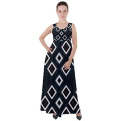 Native American Pattern Empire Waist Velour Maxi Dress