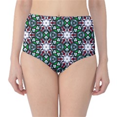 Stained Glass Pattern Church Window Classic High-waist Bikini Bottoms by Pakrebo