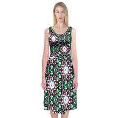 Stained Glass Pattern Church Window Midi Sleeveless Dress by Pakrebo