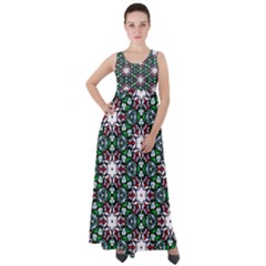 Stained Glass Pattern Church Window Empire Waist Velour Maxi Dress