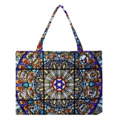 Vitrage Stained Glass Church Window Medium Tote Bag by Pakrebo