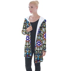 Vitrage Stained Glass Church Window Longline Hooded Cardigan