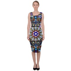 Vitrage Stained Glass Church Window Sleeveless Pencil Dress