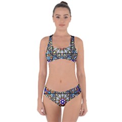 Vitrage Stained Glass Church Window Criss Cross Bikini Set by Pakrebo