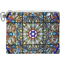 Vitrage Stained Glass Church Window Canvas Cosmetic Bag (xxxl) by Pakrebo