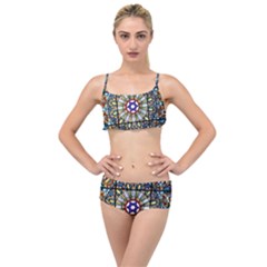 Vitrage Stained Glass Church Window Layered Top Bikini Set by Pakrebo