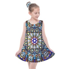 Vitrage Stained Glass Church Window Kids  Summer Dress by Pakrebo