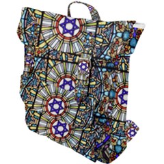 Vitrage Stained Glass Church Window Buckle Up Backpack by Pakrebo