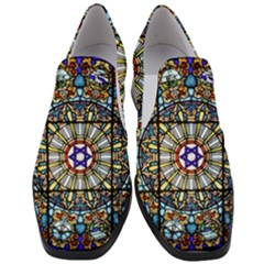 Vitrage Stained Glass Church Window Slip On Heel Loafers by Pakrebo