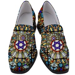 Vitrage Stained Glass Church Window Women s Chunky Heel Loafers