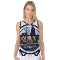 Window Image Stained Glass Women s Basketball Tank Top by Pakrebo