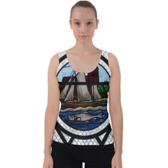 Window Image Stained Glass Velvet Tank Top by Pakrebo