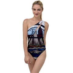 Window Image Stained Glass To One Side Swimsuit by Pakrebo