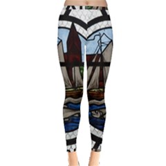 Window Image Stained Glass Inside Out Leggings by Pakrebo