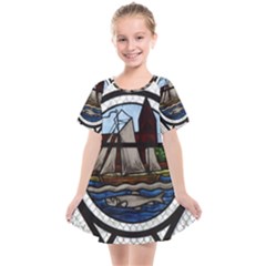 Window Image Stained Glass Kids  Smock Dress by Pakrebo