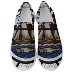 Window Image Stained Glass Men s Slip On Sneakers