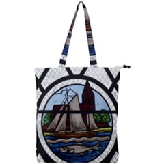 Window Image Stained Glass Double Zip Up Tote Bag