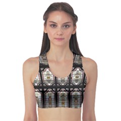 Stained Glass Window Repeat Sports Bra by Pakrebo