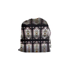 Stained Glass Window Repeat Drawstring Pouch (small) by Pakrebo