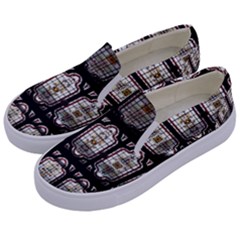 Stained Glass Window Repeat Kids  Canvas Slip Ons by Pakrebo