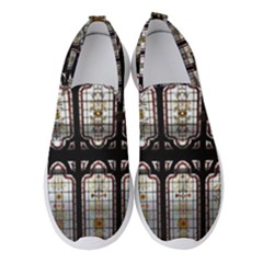 Stained Glass Window Repeat Women s Slip On Sneakers