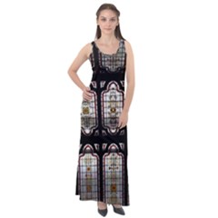 Stained Glass Window Repeat Sleeveless Velour Maxi Dress