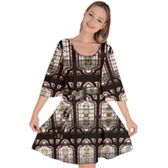 Window Image Stained Glass Velour Kimono Dress