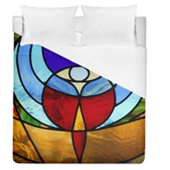 Church Window Glass Tiffany Duvet Cover (queen Size) by Pakrebo