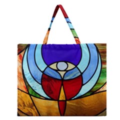 Church Window Glass Tiffany Zipper Large Tote Bag by Pakrebo