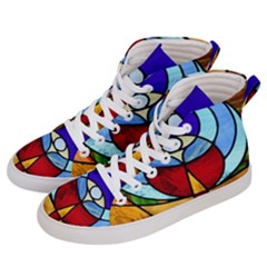 Church Window Glass Tiffany Women s Hi-top Skate Sneakers by Pakrebo