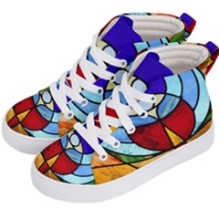 Church Window Glass Tiffany Kids  Hi-top Skate Sneakers by Pakrebo