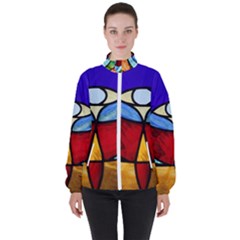 Church Window Glass Tiffany High Neck Windbreaker (women)