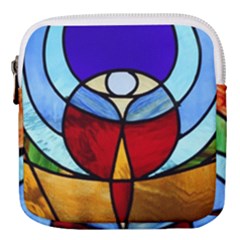 Church Window Glass Tiffany Mini Square Pouch by Pakrebo