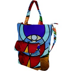 Church Window Glass Tiffany Shoulder Tote Bag by Pakrebo