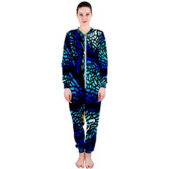 Sea Fans Diving Coral Stained Glass Onepiece Jumpsuit (ladies)  by Pakrebo