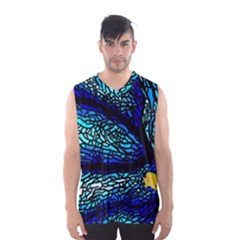 Sea Fans Diving Coral Stained Glass Men s Basketball Tank Top by Pakrebo