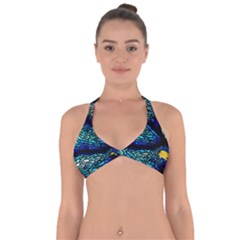 Sea Fans Diving Coral Stained Glass Halter Neck Bikini Top by Pakrebo