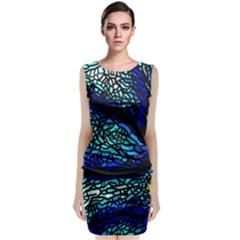 Sea Fans Diving Coral Stained Glass Classic Sleeveless Midi Dress by Pakrebo