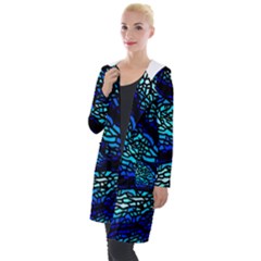 Sea Fans Diving Coral Stained Glass Hooded Pocket Cardigan