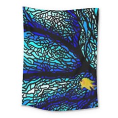 Sea Fans Diving Coral Stained Glass Medium Tapestry by Pakrebo