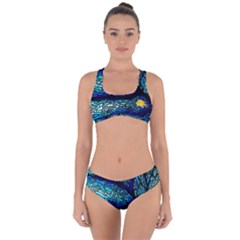 Sea Fans Diving Coral Stained Glass Criss Cross Bikini Set by Pakrebo