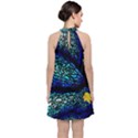 Sea Fans Diving Coral Stained Glass Velvet Halter Neckline Dress  View2