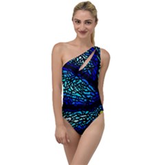 Sea Fans Diving Coral Stained Glass To One Side Swimsuit by Pakrebo