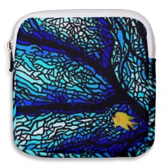 Sea Fans Diving Coral Stained Glass Mini Square Pouch by Pakrebo