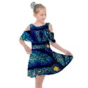 Sea Fans Diving Coral Stained Glass Kids  Shoulder Cutout Chiffon Dress View1