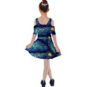 Sea Fans Diving Coral Stained Glass Kids  Shoulder Cutout Chiffon Dress View2