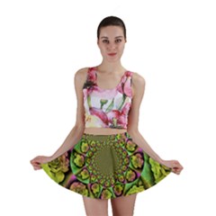 Rose Painted Kaleidoscope Colorful Mini Skirt by Pakrebo